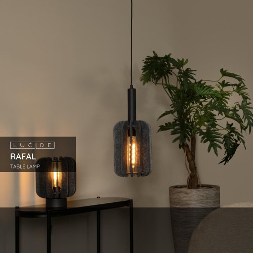 LUCIDE Lucide RAFAL - Table lamp - Ă 23 cm - 1xE27 - Grey stolní lampa - obrázek