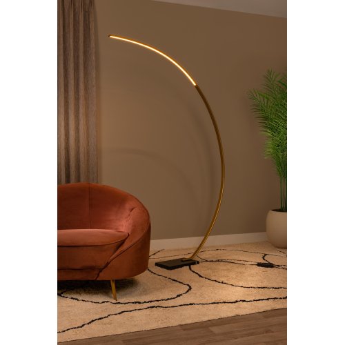 LUCIDE Lucide CURVE - Arc floor lamp - LED Dim. - Matt Gold / Brass stojací lampa - obrázek