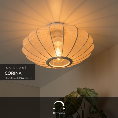 LUCIDE Lucide CORINA - Flush ceiling light - Ă 40 cm - 1xE27 - Cream - obrázek