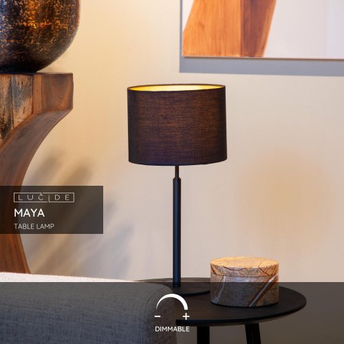 LUCIDE Lucide MAYA - Table lamp - ? 28 cm - 1xE27 - Black stolní lampa - obrázek