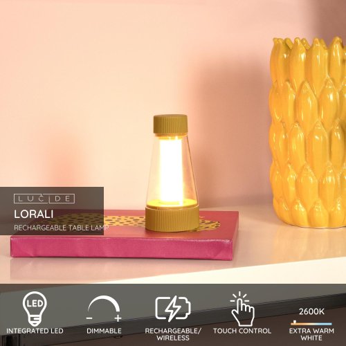LUCIDE Lucide LORALI - Table lamp - LED Dim. - IP44 - 3 StepDim - Ocher Yello stolní lampa - obrázek