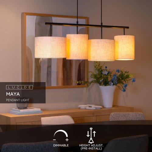 LUCIDE Lucide MAYA - Pendant light - 4xE27 - Cream závěsné svítidlo, lustr - obrázek