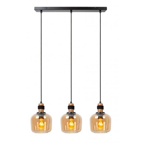 LUCIDE Lucide ILONA - Pendant light - 3xE27 - Amber závěsné svítidlo, lustr