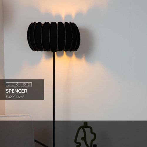 LUCIDE Lucide SPENCER - Floor lamp - ? 40 cm - 1xE27 - Black stojací lampa - obrázek