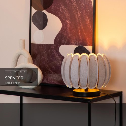 LUCIDE Lucide SPENCER - Table lamp - ? 30 cm - 1xE27 - Grey stolní lampa - obrázek