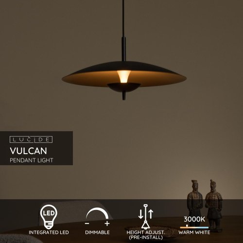 LUCIDE Lucide VULCAN - Pendant light - ? 47 cm - LED Dim. - 1x9W 3000K - Blac závěsné svítidlo, lust - obrázek