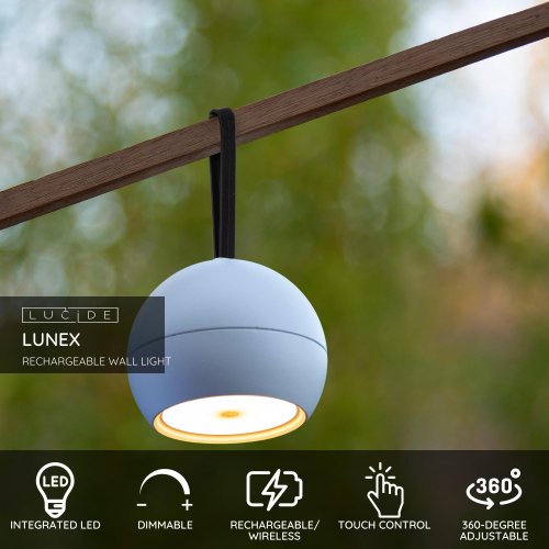 LUCIDE Lucide LUNEX - Wall light Outdoor - LED Dim. - 1x2W 3000K - IP54 - Whi venkovní svítidlo - obrázek