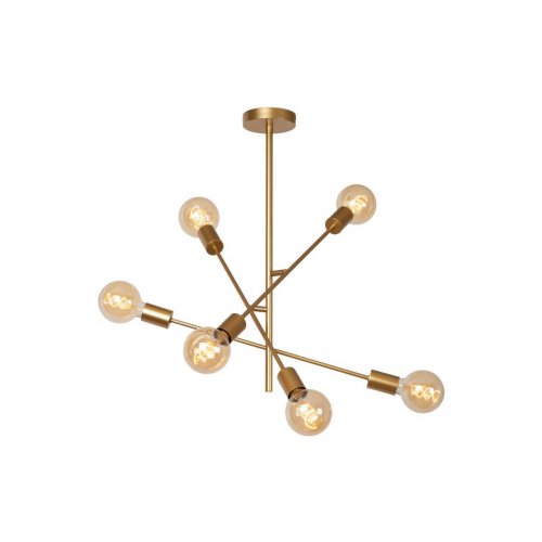 LUCIDE Lucide LESTER - Flush ceiling light - 6xE27 - Matt Gold / Brass