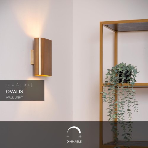 LUCIDE Lucide OVALIS - Wall light - 2xE14 - Matt Gold / Brass nástěnné svítidlo - obrázek