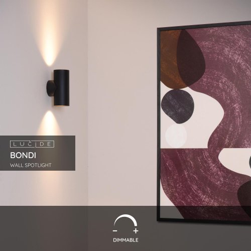 LUCIDE Lucide BONDI - Wall spotlight - 2xGU10 - Black nástěnné svítidlo - obrázek