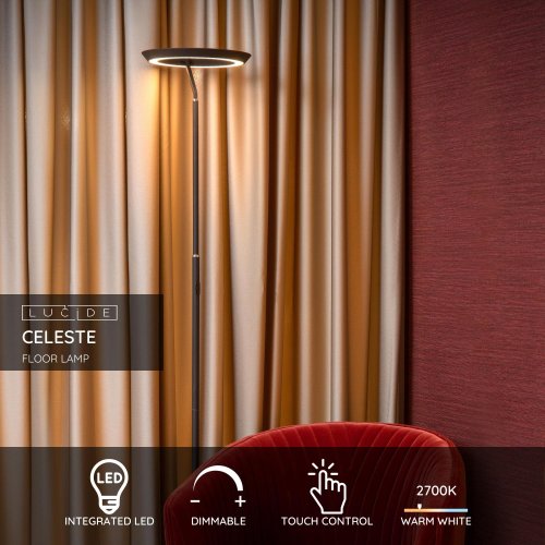 LUCIDE Lucide CELESTE - Floor lamp - ? 28 cm - LED Dim. - 1x20W 2700K - Black stojací lampa - obrázek