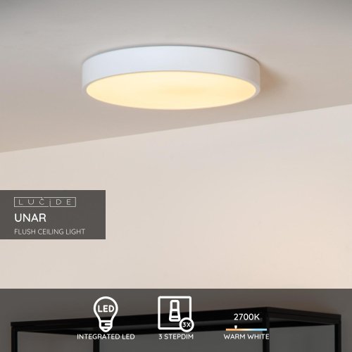 LUCIDE Lucide UNAR - Flush ceiling light - Ă30 cm - LED Dim. - 1x18W 2700K - - obrázek