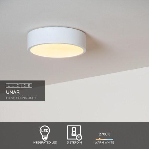 LUCIDE Lucide UNAR - Flush ceiling light - Ă20 cm - LED Dim. - 1x12W 2700K - - obrázek