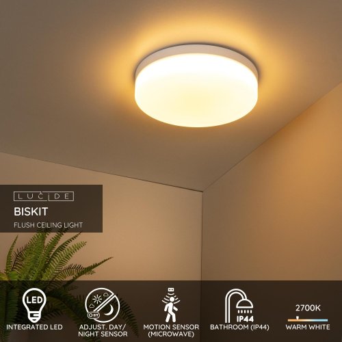 LUCIDE Lucide BISKIT - Flush ceiling light Bathroom - Ă34,5 cm - LED - 1x24W - obrázek