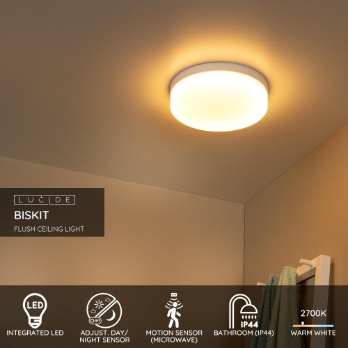 LUCIDE Lucide BISKIT - Flush ceiling light Bathroom - Ă28 cm - LED - 1x18W 2 - obrázek