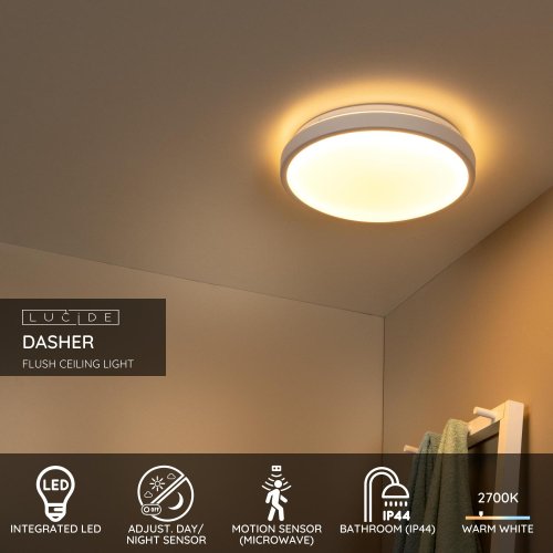 LUCIDE Lucide DASHER - Flush ceiling light Bathroom - Ă34,8 cm - LED - 1x18W - obrázek
