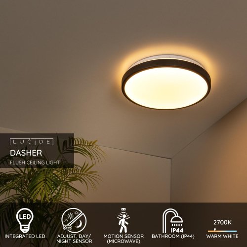 LUCIDE Lucide DASHER - Flush ceiling light Bathroom - Ă34,8 cm - LED - 1x18W - obrázek