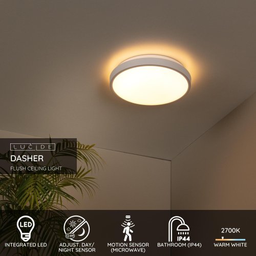 LUCIDE Lucide DASHER - Flush ceiling light Bathroom - Ă29,3 cm - LED - 1x12W - obrázek