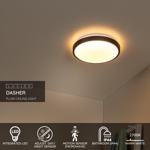LUCIDE Lucide DASHER - Flush ceiling light Bathroom - Ă29,3 cm - LED - 1x12W - obrázek