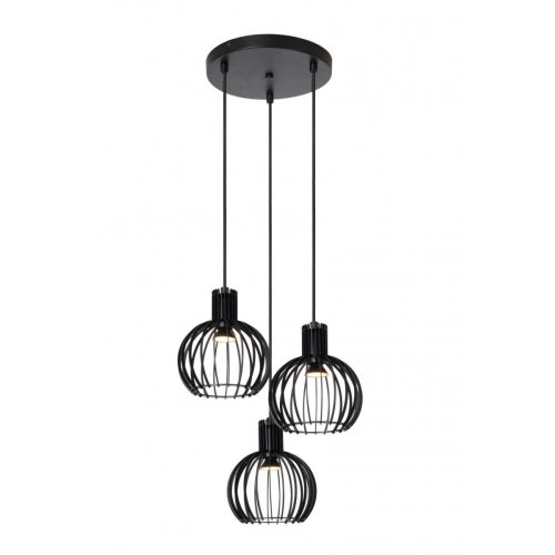 LUCIDE Lucide MIKAELA - Pendant light - D32 cm - 3xE14 - Black závěsné svítidlo, lustr