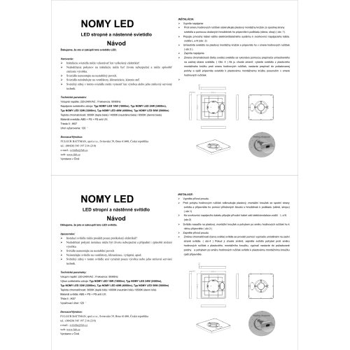 Stropní svítidlo NOMY SQR LED 24W BLACK s přepínačem barvy bílého světla (3000K/4000K/6500K)