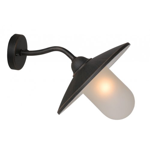 LUCIDE ARUBA Wall Light 1xE27 30cm Frost Glass/Rust Brown, venkovní svítidlo - obrázek