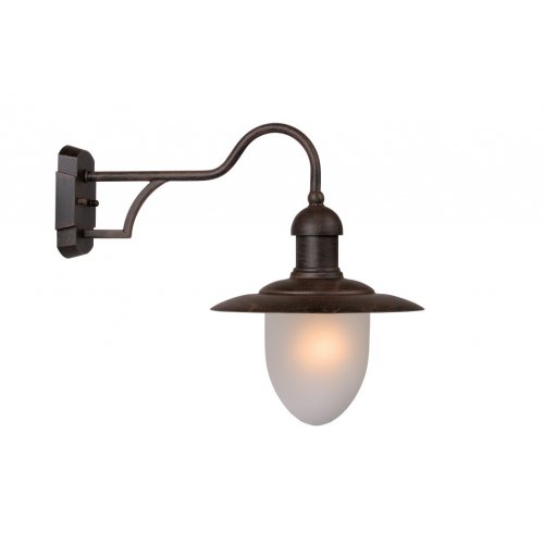 LUCIDE ARUBA Wall Light 1xE27 25cm Frost Glass/Rust Brown, venkovní svítidlo - obrázek