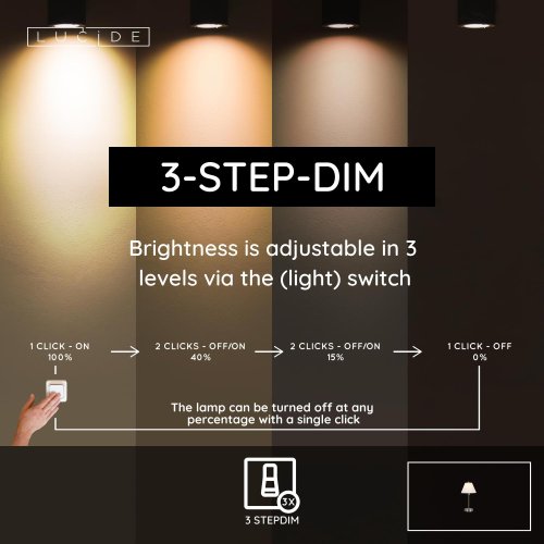 LUCIDE TOUCH Table Lamp E14/40 Satin chrome/Opal Glass, stolní lampa - obrázek