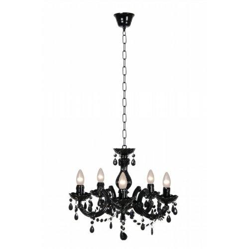 LUCIDE ARABESQUE Chandelier 5xE14/40W Black, závěsné svítidlo, lustr - obrázek