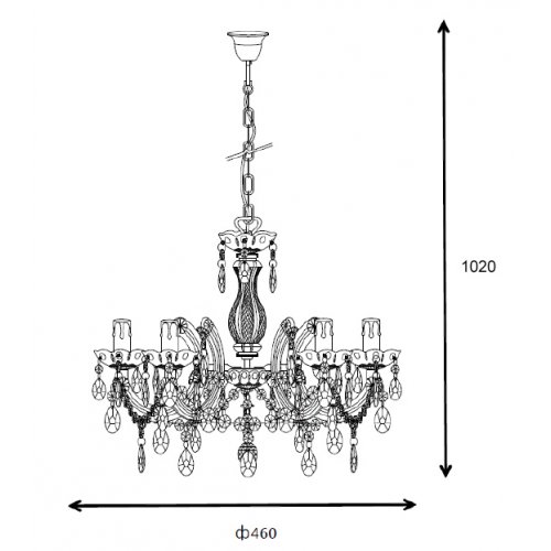 LUCIDE ARABESQUE Chandelier 5xE14/40W Black, závěsné svítidlo, lustr - obrázek