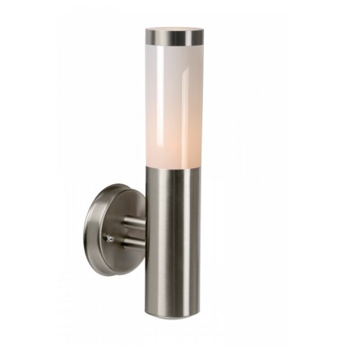 LUCIDE KIBO Wall Light  IP44 H39cm E27 Satin Chrome, venkovní svítidlo - obrázek