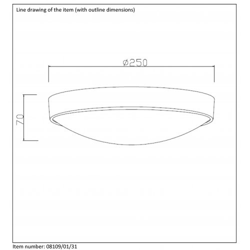 LUCIDE LEX Ceiling Light 1xE27 D23cm White, stropní nebo nástěnné svítidlo - obrázek