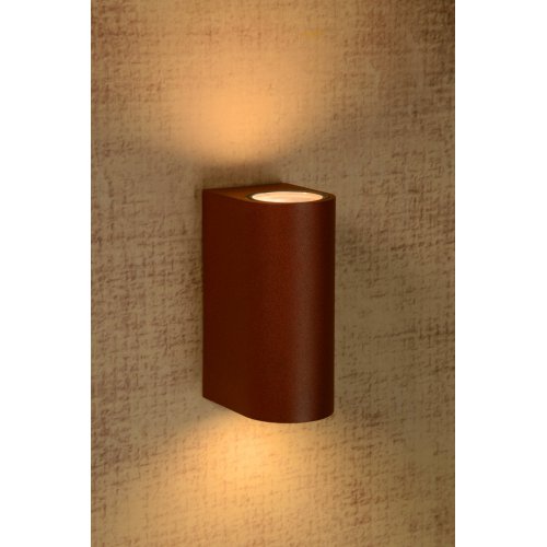 LUCIDE BOOGY Wall Light 2xGU10 IP44 L7 H15cm Brown, venkovní svítidlo - obrázek