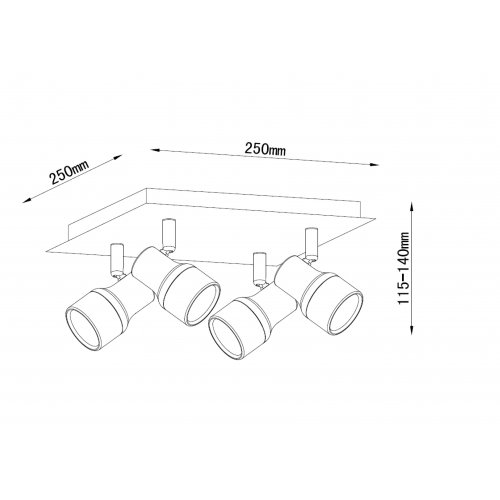 LUCIDE SIRENE-LED Spot 2xGU10/5W D10, IP44, Square, White, bodové svítidlo, bodovka - obrázek
