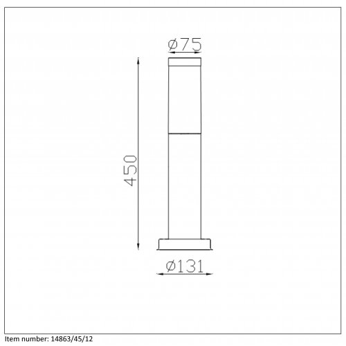 LUCIDE KIBO Post IP44 H45cm E27 Satin Chrome venkovní svítidlo - obrázek