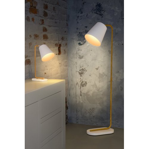 LUCIDE CONA Table Lamp E14 L19 W10 H36cm White, stolní lampa - obrázek