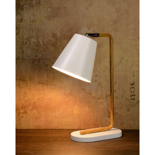 LUCIDE CONA Table Lamp E14 L19 W10 H36cm White, stolní lampa - obrázek