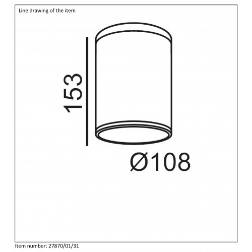 LUCIDE TUBIX Ceiling Light IP54 H15 D10cm White, venkovní svítidlo - obrázek