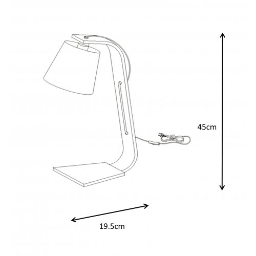 LUCIDE NORDIC Table Lamp E14 W20 H43cm Light Wood, stolní lampa - obrázek