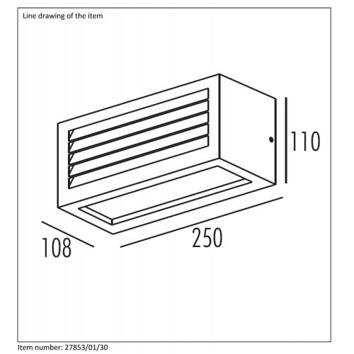 LUCIDE DIMO Wall Light IP54 E27 10,8x11x25cm Black, venkovní svítidlo - obrázek