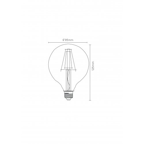 LUCIDE Bulb LED G95 Filament E27/5W 500LM 2700K Transparent, žárovka, zářivka - obrázek