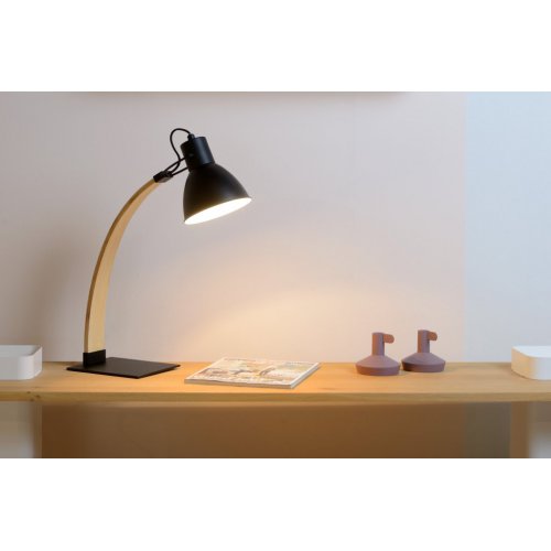 LUCIDE CURF Desk Lamp E27/60W Black, stolní lampa - obrázek