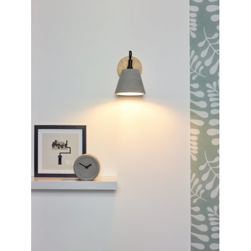 LUCIDE POSSIO Wall Light E14 D15cm H18cm Concrete, nástěnné svítidlo - obrázek