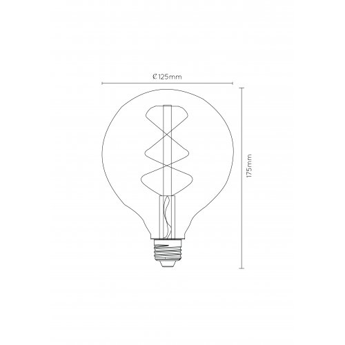 LUCIDE Bulb LED Globe 5W 260LM 2200K D12,5cm Amber, žárovka, zářivka - obrázek