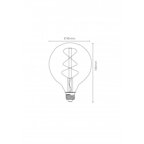 LUCIDE Bulb LED Globe 5W 260LM 2200K D9,5cm Amber, žárovka, zářivka - obrázek