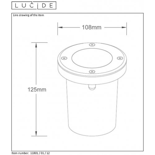 LUCIDE BILTIN Ground Lite Round GU10/35W Satin Chrome, venkovní svítidlo - obrázek