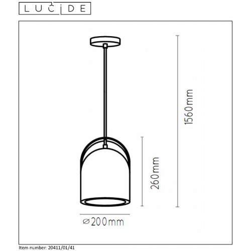 LUCIDE COPAIN Pendant E27 H26cm Taupe, závěsné svítidlo, lustr - obrázek