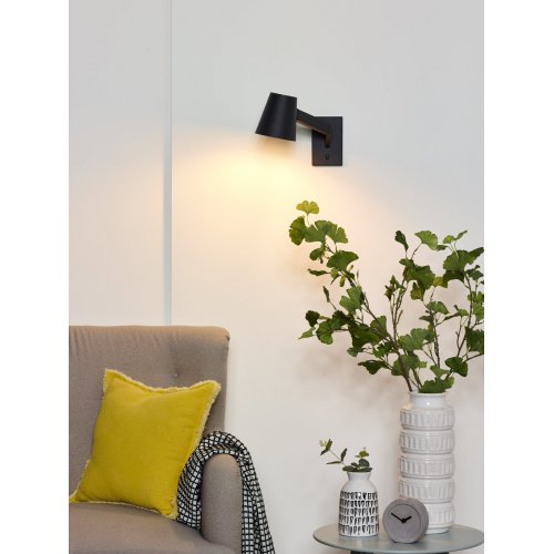 LUCIDE MIZUKO Wall Light E14 H32cm Black, nástěnné svítidlo - obrázek