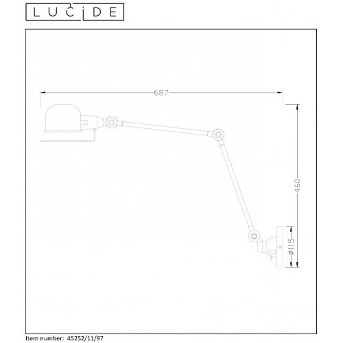 LUCIDE HONORE Wall Light E14 H46cm Rust Brown, nástěnné svítidlo - obrázek