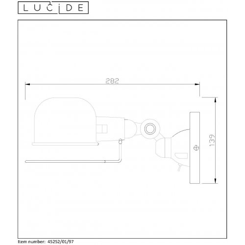 LUCIDE HONORE Wall Light E14 Rust Brown, nástěnné svítidlo - obrázek